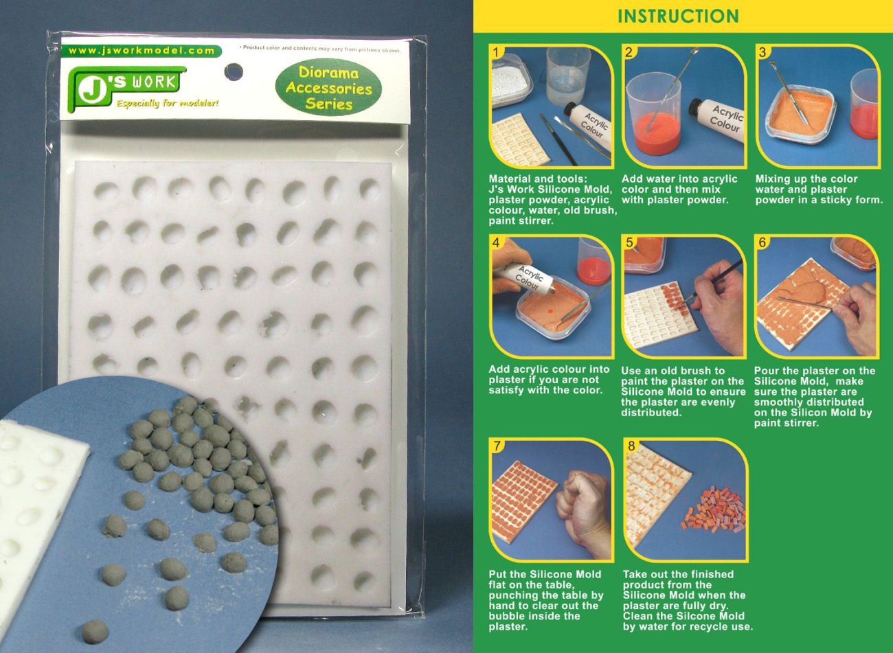 Silicone Mold For 1/35 Cobblestone (Large)