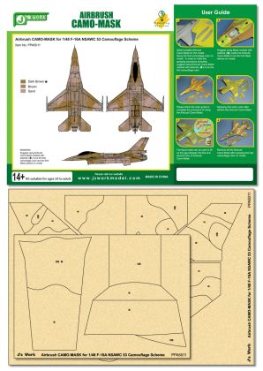 Airbrush CAMO-MASK for
 1/48 F-16A NSAWC 53 Camo Scheme