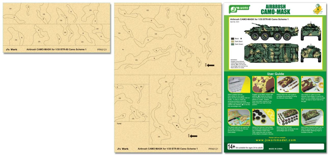 Airbrush CAMO-MASK for 1/35 BTR-80 Camo Scheme 1