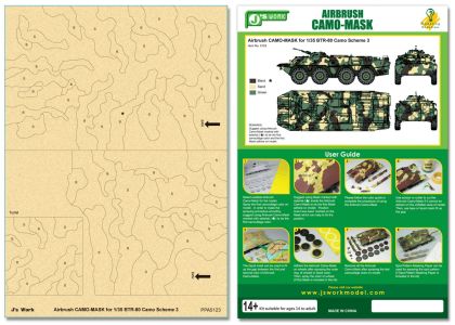 Airbrush CAMO-MASK for 1/35 BTR-80 Camo Scheme 3