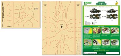 Airbrush CAMO-MASK for 1/35 Russian T-62 / T-72 Camouflage Scheme 2