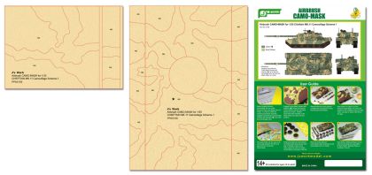 Airbrush CAMO-MASK for 1/35 Chieftain MK.11 Camouflage Scheme 1