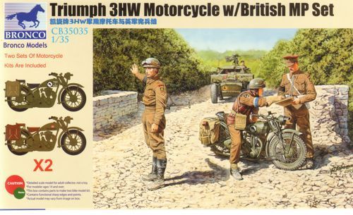 1:35 Triumph 3HW Motorcycle w/British MP Set