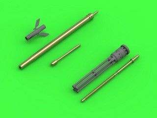 1:48 Mi-24 (Hind D/E) - JakB-12.7 machine gun barrel and DUAS probe (metal and resin parts)