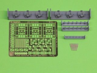 1:350 USN 40 mm/56 Bofors twin mount ver.2 / with Mk-51 director - (resin, PE and turned parts) - (6pcs)