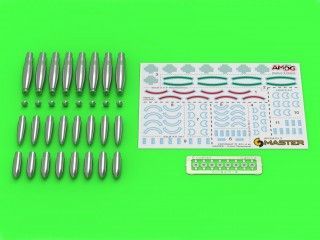 1:24 Additional types of warheads for British RP-3 Rocket (60LB F, 25LB SAP, 25LB AP) – to use with set AM-24-011 and AM-24-012