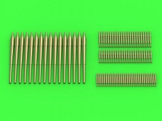 1:350 HMS Ark Royal armament barrels - 4.5in (16pcs), 40mm POM-POM (48pcs), Vickers .50cal (32pcs)