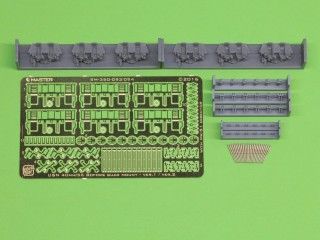 1:350 USN 40 mm/56 Bofors quadruple mount ver.1 / with Mk-51 director - (resin, PE and turned parts) - (6pcs)