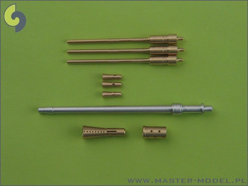 1:35 Schnellboot Typ S-100 armament gun barrels - Flak M42 3,7cm (1pcs) and Flak 38 20mm (3pcs)