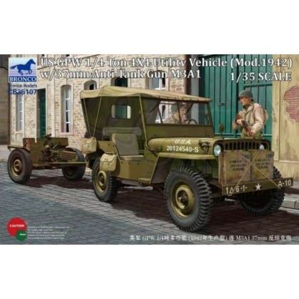 1:35 US GPW 4x4 Light Utility Truck w/37mm Anti-Tank Gun M3A1