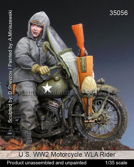 1:35 US WW2 Motorcycle WLA Rider