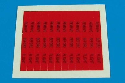1:32 Remove before flight flags - black lettering