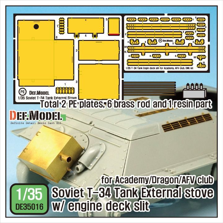 1:35 T-34 external stove and grill detail up set (for Academy/Dragon 1/35)