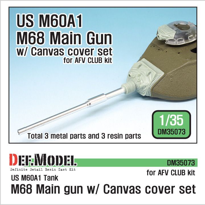 1:35 US M60A1 M68 Main gun /canvas cover set(for AFV club 1/35 kit)