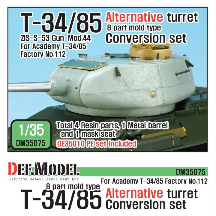 1:35 T-34/85 8-part mold Alternative Turret set (for Academy T-34/85 Factory No.112)
