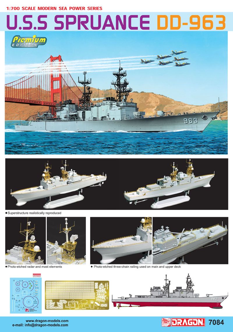 1:700 U.S.S Spruance DD-963