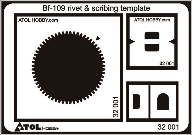 1:32 Bf-109  rivet & scribing template