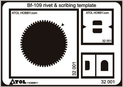 1:32 Bf-109  rivet & scribing template