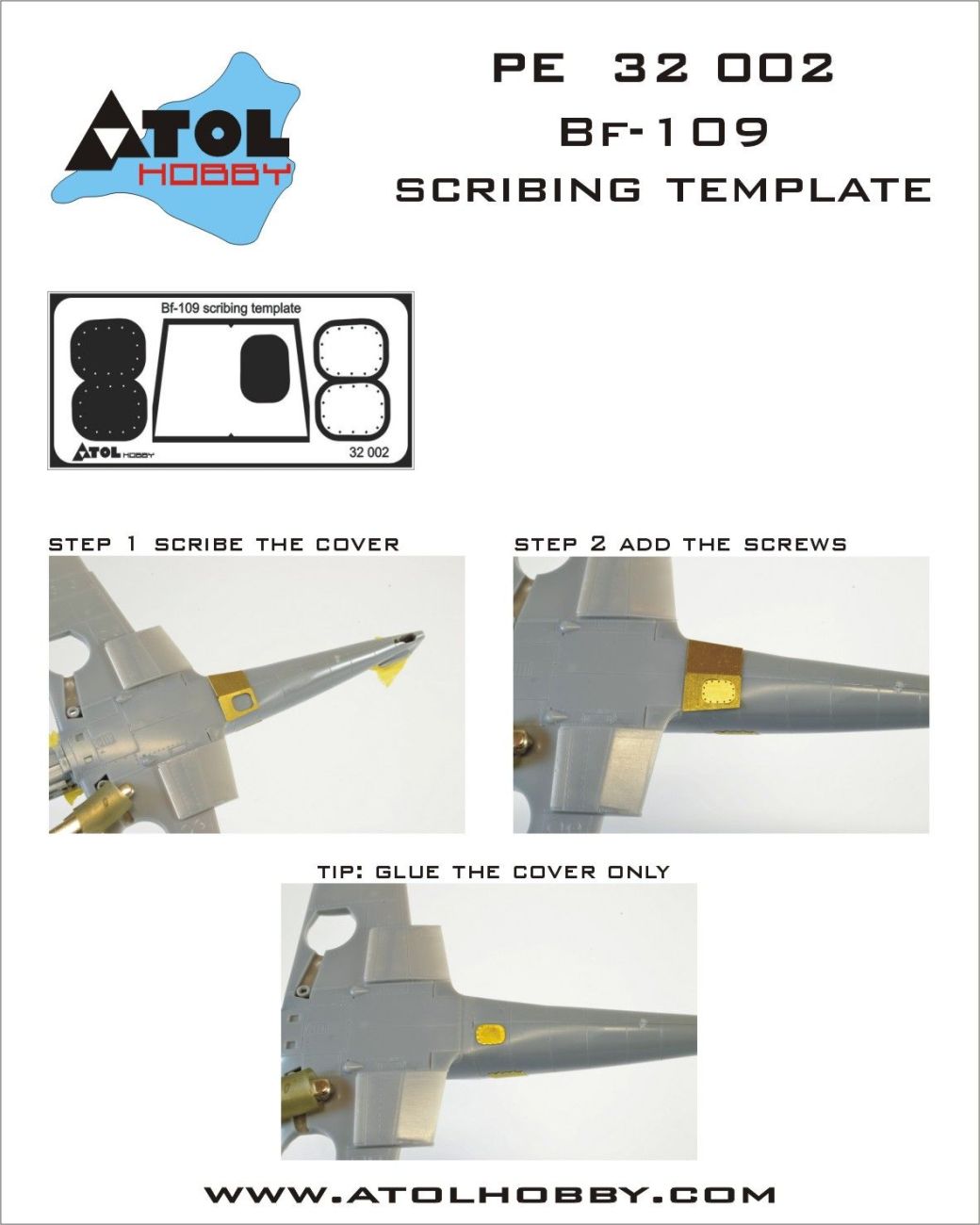 1:32 Bf 109  scribing template