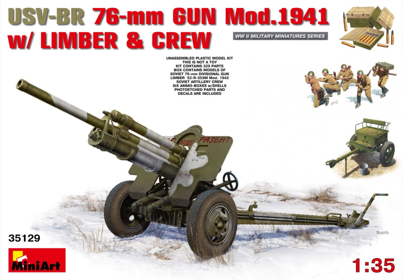 1:35 USV-BR 76-mm Gun Mod.1941 w/Limber and Crew