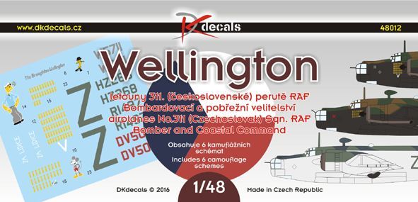 1:48 Wellington airplanes No.311 (Czechoslovak) Sqn. RAF Bomber and Coastal Bomber