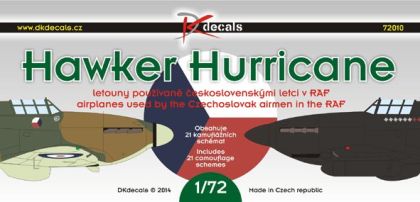 1:72 Hawker Hurricane airplanes used by the Czechoslovak airmen in the RAF