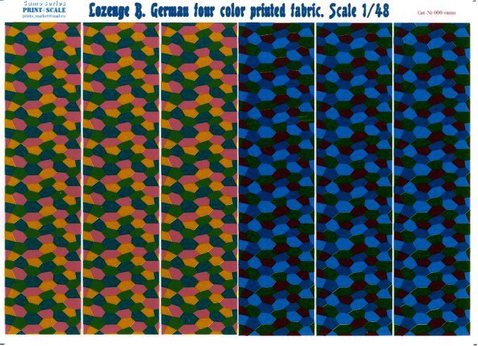 1:48 Lozenge B. German 4 color printed fabric
