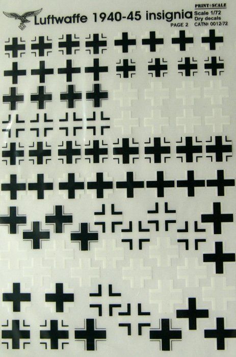 1:72 Luftwaffe 1940-45 Crosses (dry decal)