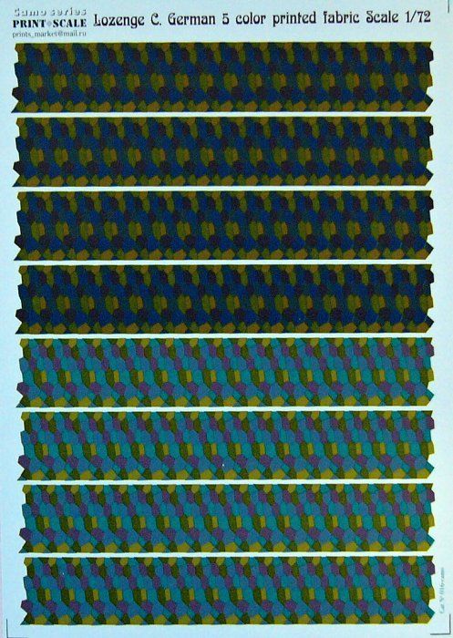 1:72 Lozenge C. German 5 color printed fabric