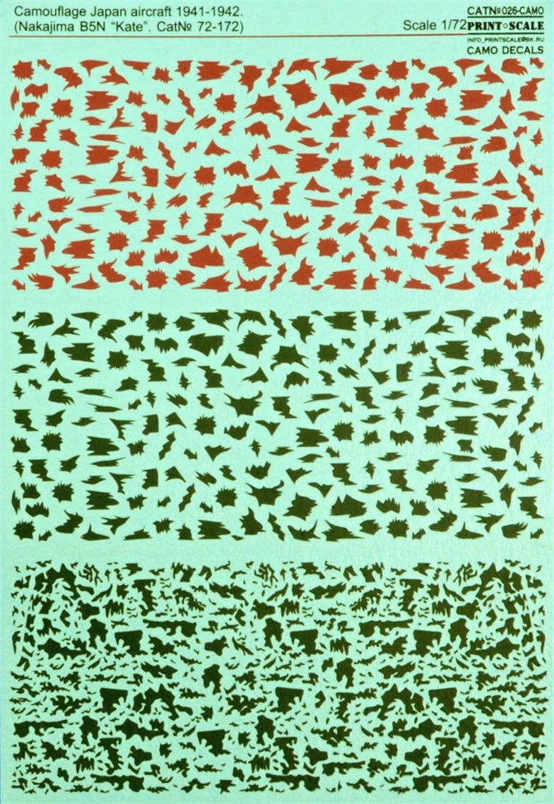 1:72 Camo Japan aircraft 1941-1942 (wet decals)