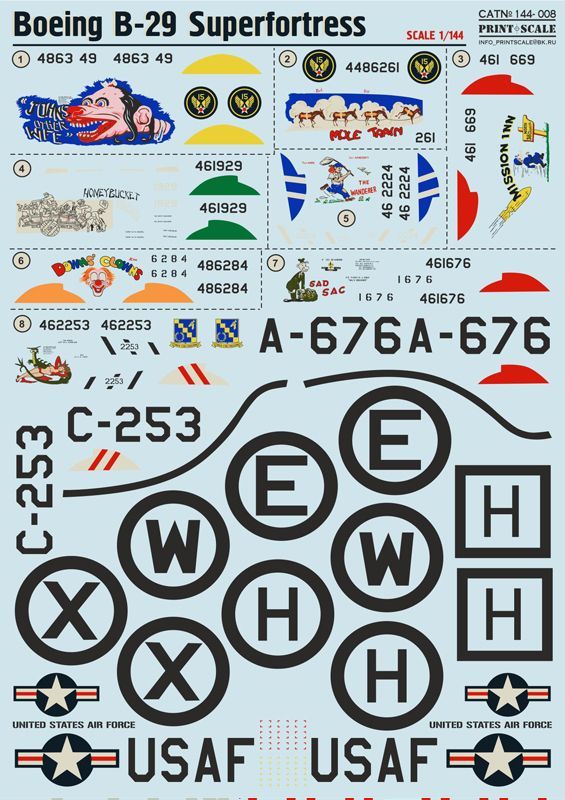 1:144 Boeing B-29 Superfortress (wet decals)