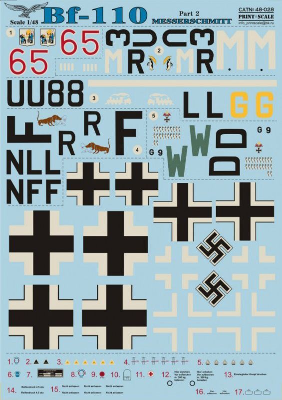 1:48 Messerschmitt Bf-110 Part 2 (wet decals)