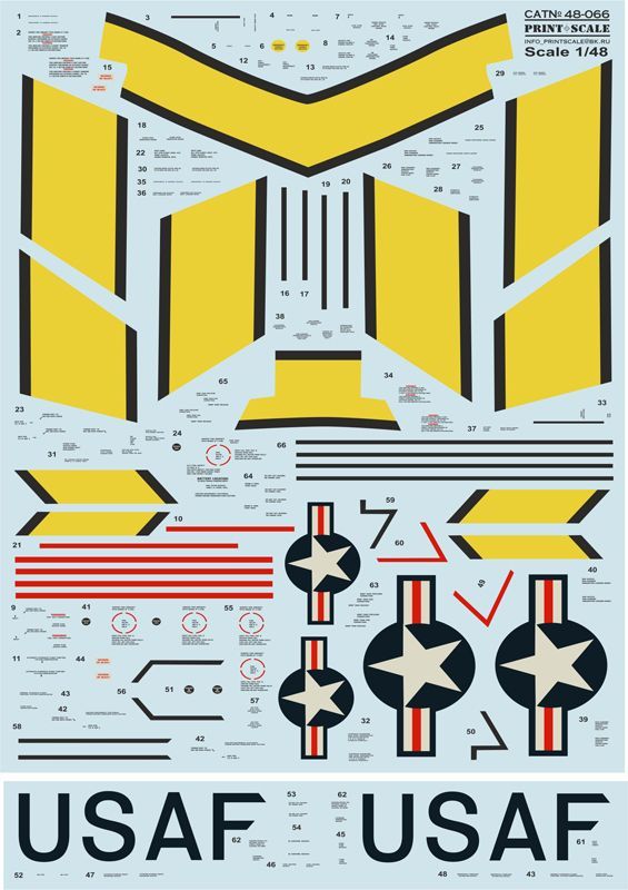 1:48 American F-86 Sabre Technical Stencils