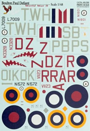 1:48 Boulton Paul Defiant WWII (wet decals)