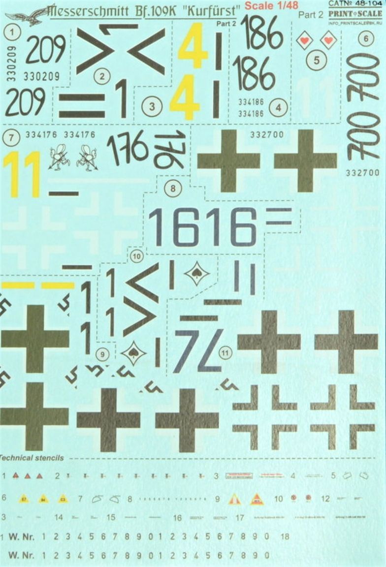 1:48 Bf-109K 'Kurfürst' Part 2 (wet decals)