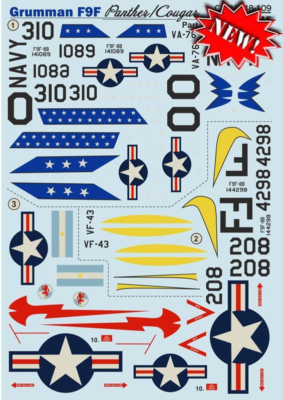 1:48 Grumman F9F Panther/Cougar Pt.2 (wet decals)