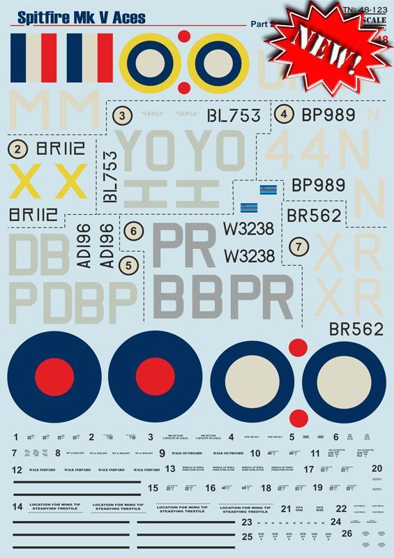 1:48 Spitfire Mk.V Aces Part 2 (wet decals)