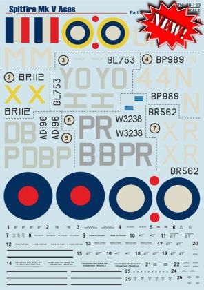 1:48 Spitfire Mk.V Aces Part 2 (wet decals)