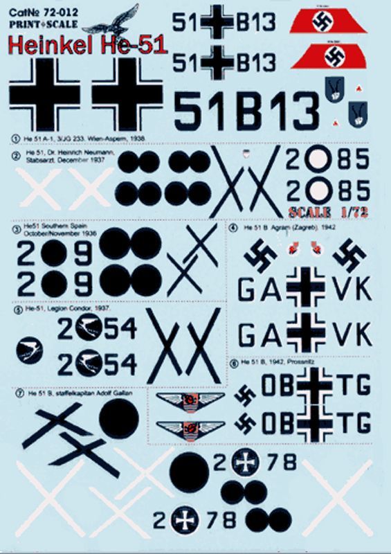 1:72 Henkel He-51 (7 versions)