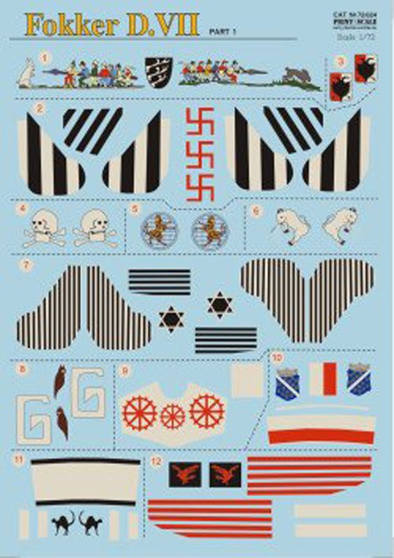 1:72 Fokker D.VII Part 1 (decals incl. 2x lozenge)