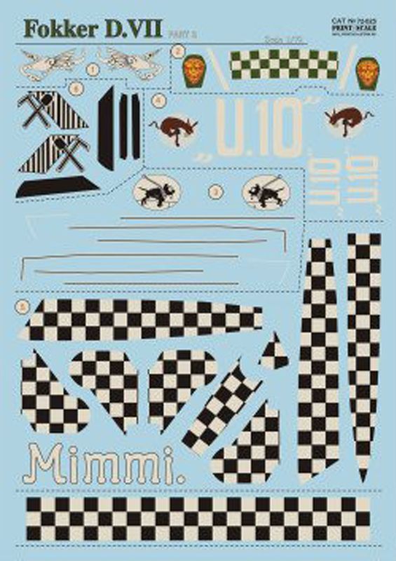 1:72 Fokker D.VII Part 2 (decals incl. 1x lozenge)