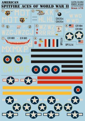 1:72 American Spitfire Aces of WWII (wet decals)