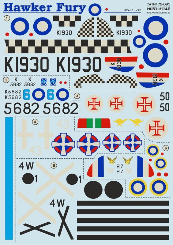 1:72 Hawker Fury (wet decals)