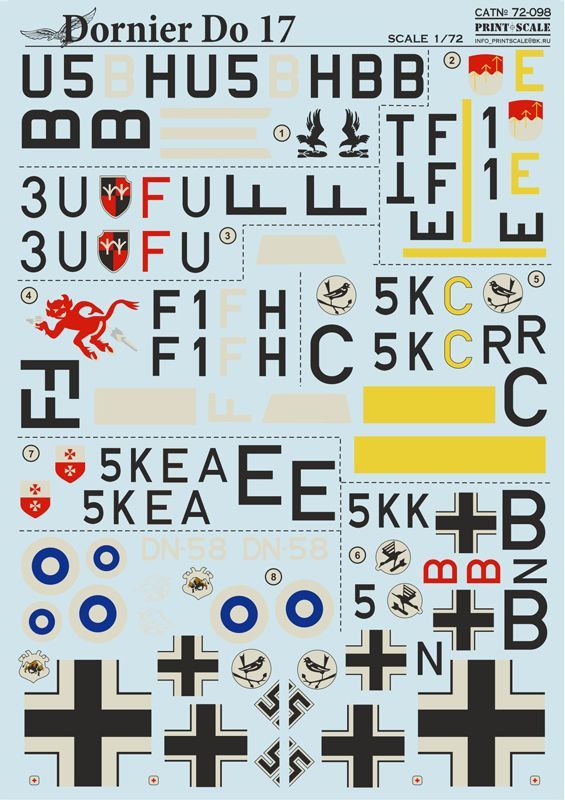 1:72 Dornier Do 17 (wet decals)