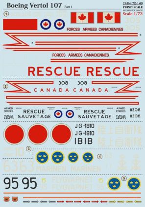 1:72 Boeing-Vertol 107 Part 1 (wet decals)