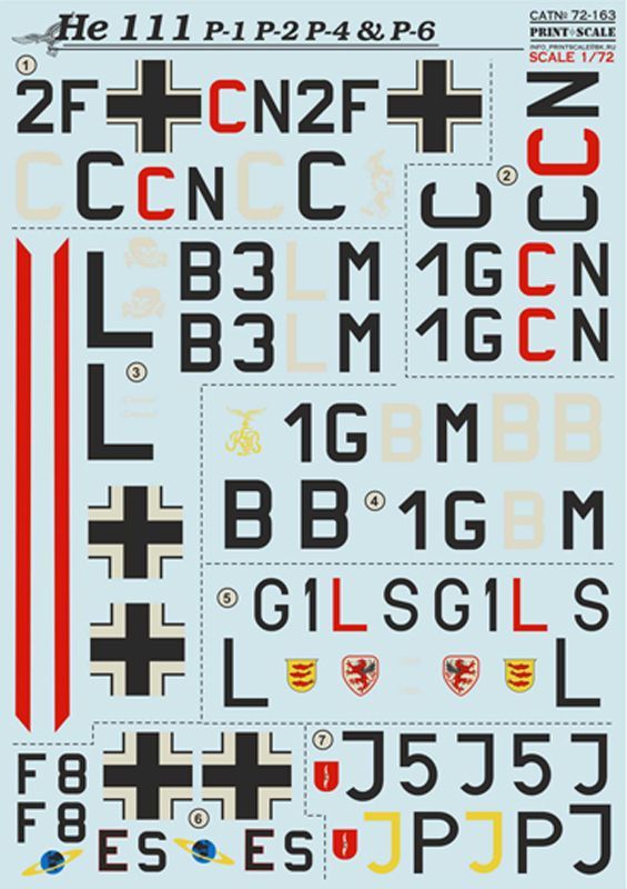 1:72 Heinkel He 111 P-1, P-2, P-4 & P-6 - Part 1 (wet decals)