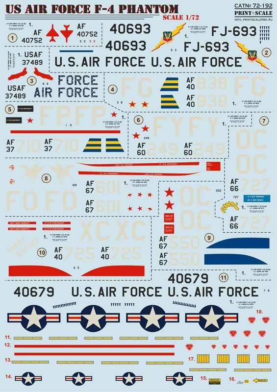 1:72 US Air Force F-4 Phantom (wet decals)