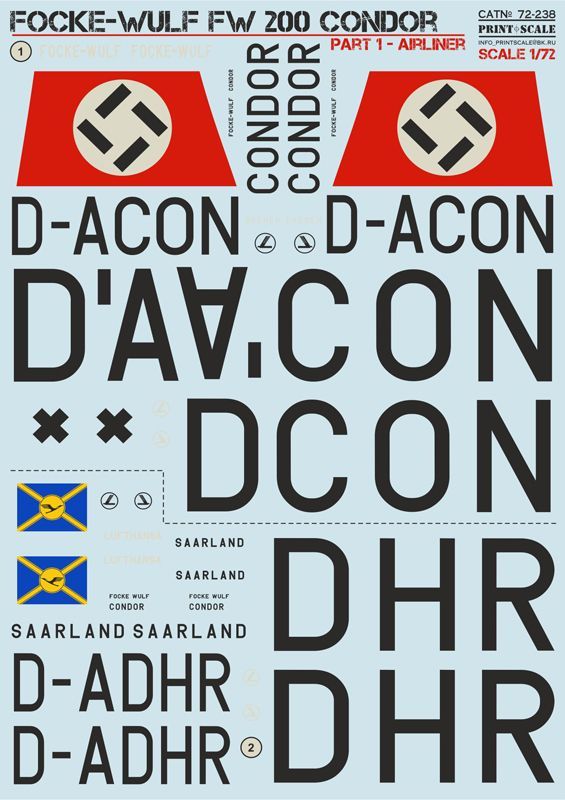 1:72 Focke-Wulf FW 200 Condor Part.1 (wet decals)