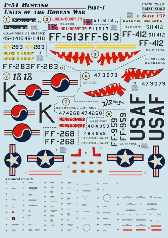 1:72 F-51 Mustang Korean War Part 1 (wet decals)