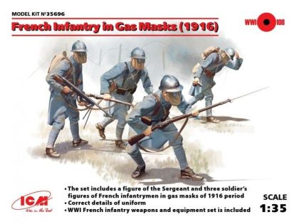 1:35 French Infantry in Gas Masks (1916)